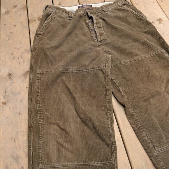 Abercrombie & Fitch Men's Brown Double Knee Corduroy Baggy Pants Size 34R - Picture 3 of 13